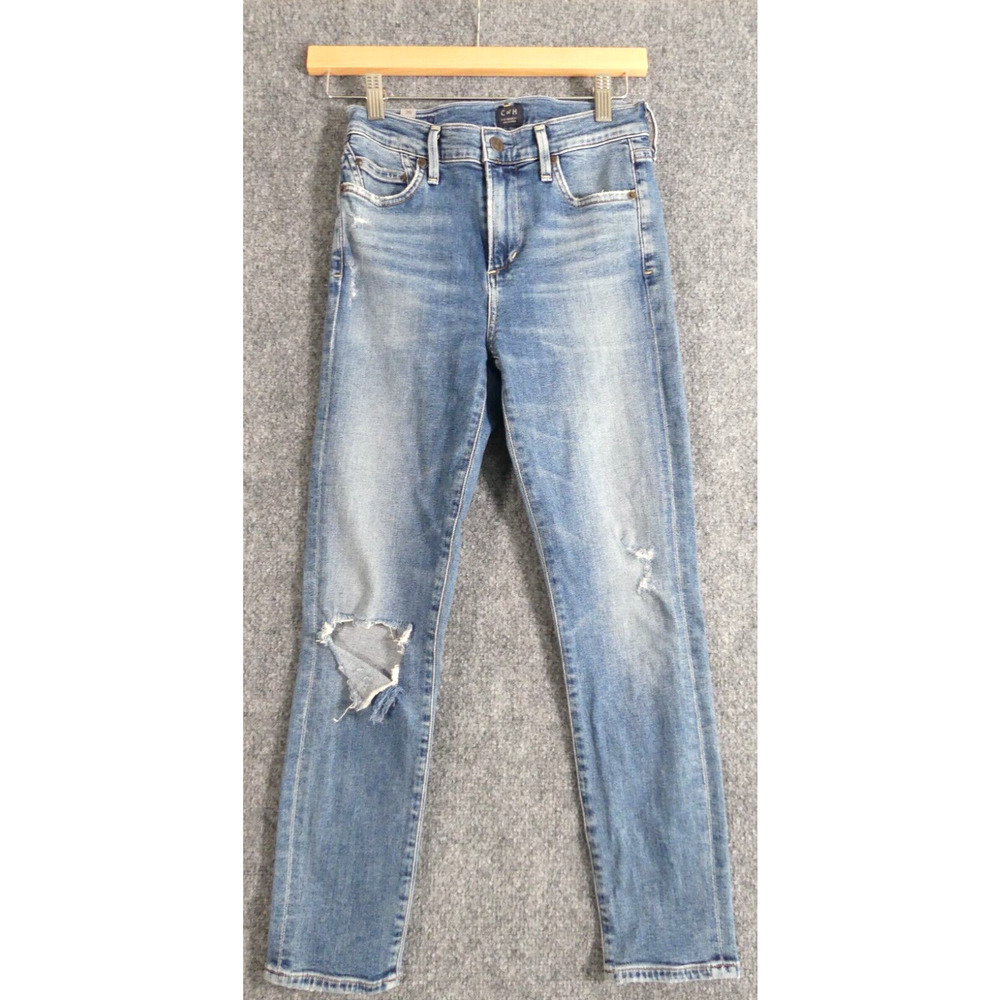 Citizens of Humanity 25 Jeans Skinny Rocket Crop High Rise Stretch COH Ripped